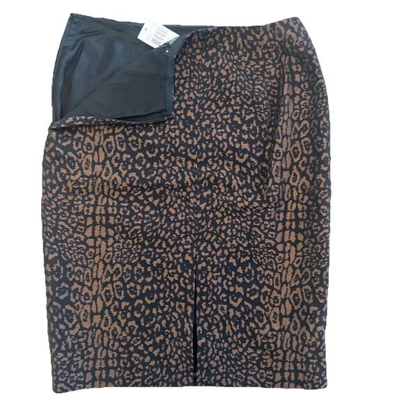 NWT Dana Buchman Poly-Cotton Wool Animal Print Knee Length Pencil Skirt Sz 4 - Picture 3 of 10